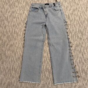 AKIRA COVERED IN DIAMONDS RELAXED JEANS